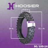 Hoosier Racing Tire 90/100-14 IMX30 85cc Dirt Bike Rear Tube Type Tire with Hoosier Keychain